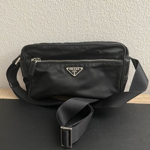 Authentic Prada Black Nylon Crossbody Bag